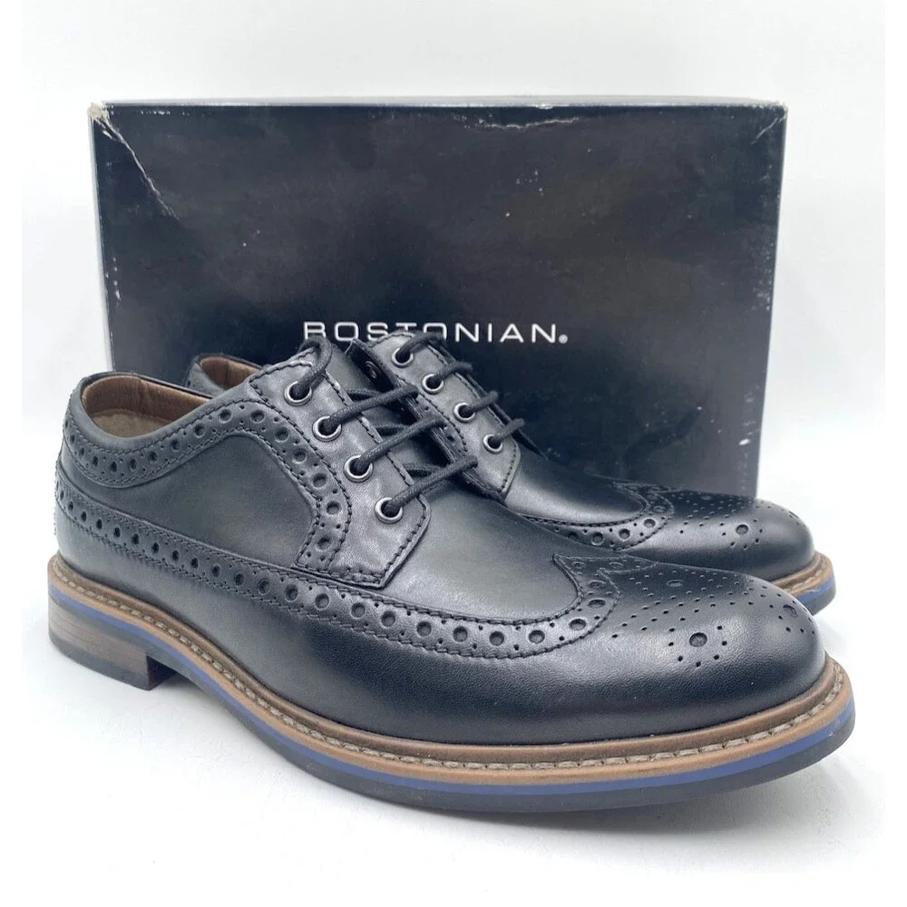 BOSTONIAN MELSHIRE WING Men's NEW Dress Shoes Black Leather Multiple Sizes